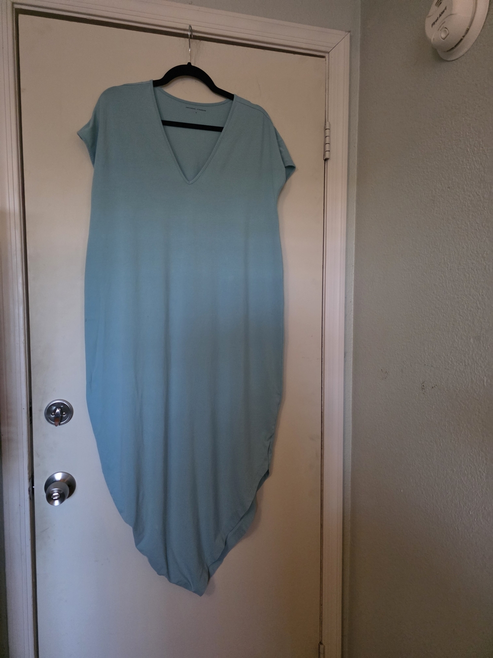 Universal Standard Light Blue Asymmetrical V-Neck Dress